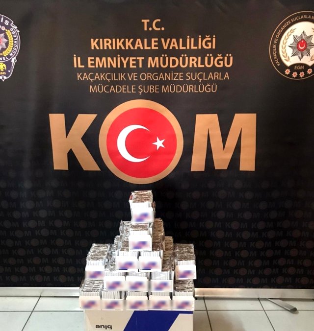 Kırıkkale'de, 375 paket makaron ele geçirildi