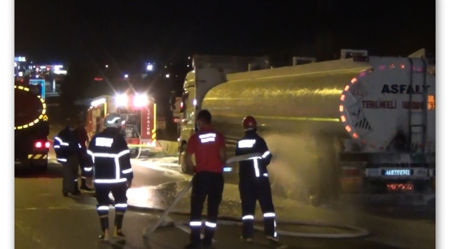 Kırıkkale'de, tanker yandı olası facia önlendi